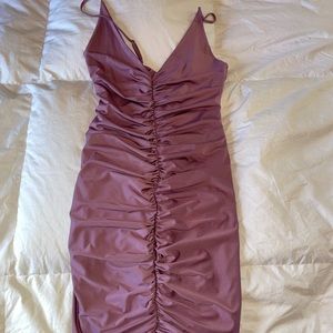 Fashion Nova Purple Scrunch Mini Dress